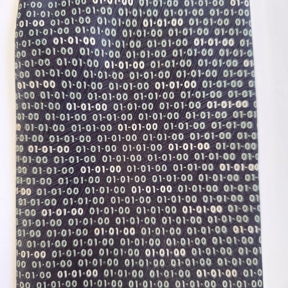 Corbata para hombre Mark of the Millennium negra 01-01-00 Y2K vintage Foto 4 de 4