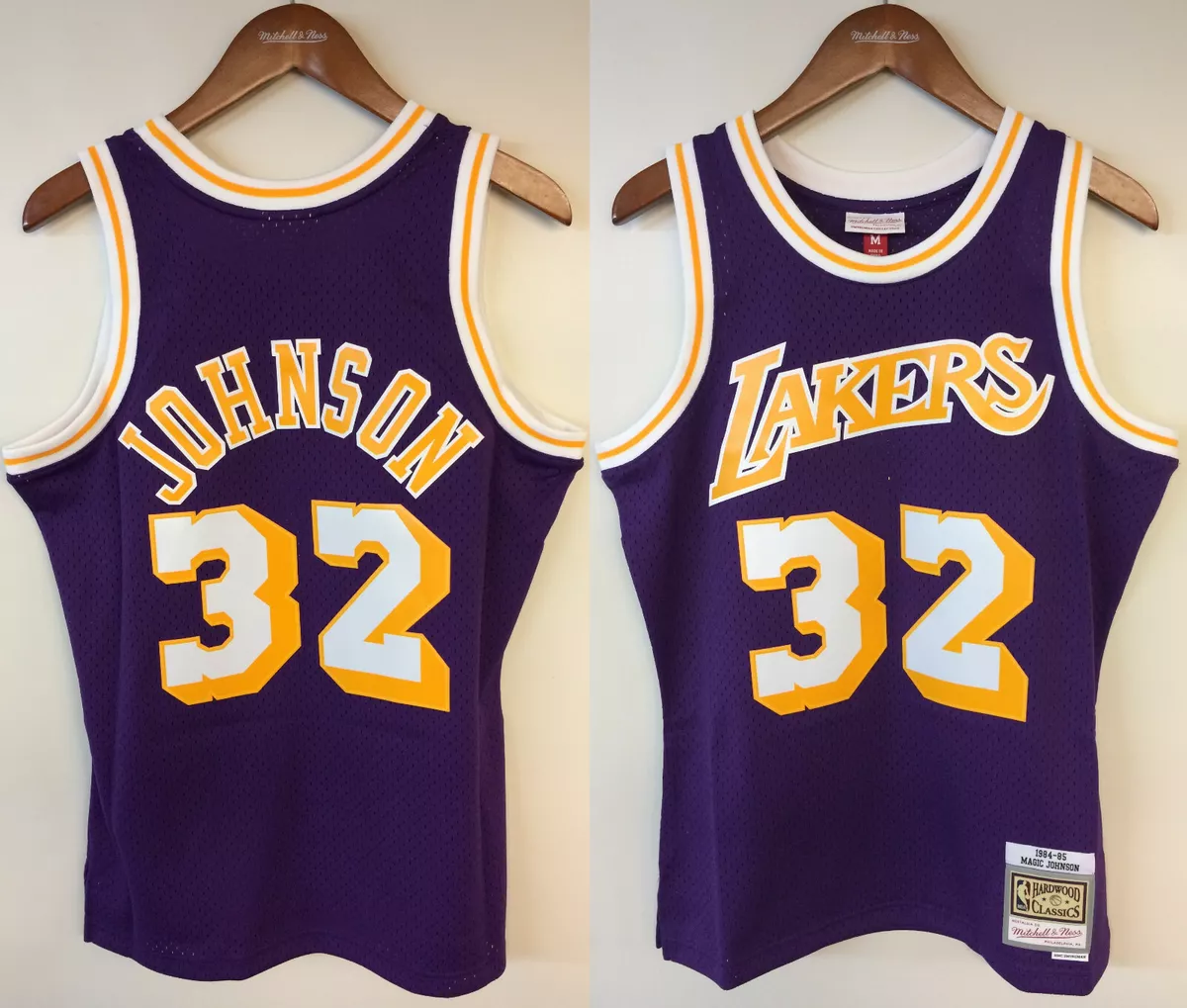 Mitchell & Ness Magic Johnson Purple Los Angeles Lakers 1984 Hardwood Classics Authentic Jersey