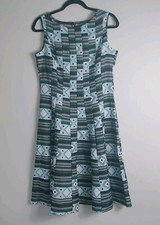 Koret Patchwork Stripe Fit & Flare Retro Dress Size 8