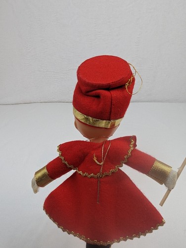 Vintage Drummer Boy Ornament Felt Toy Soldier Pixie Elf Decor 10" Tall - Picture 10 of 11