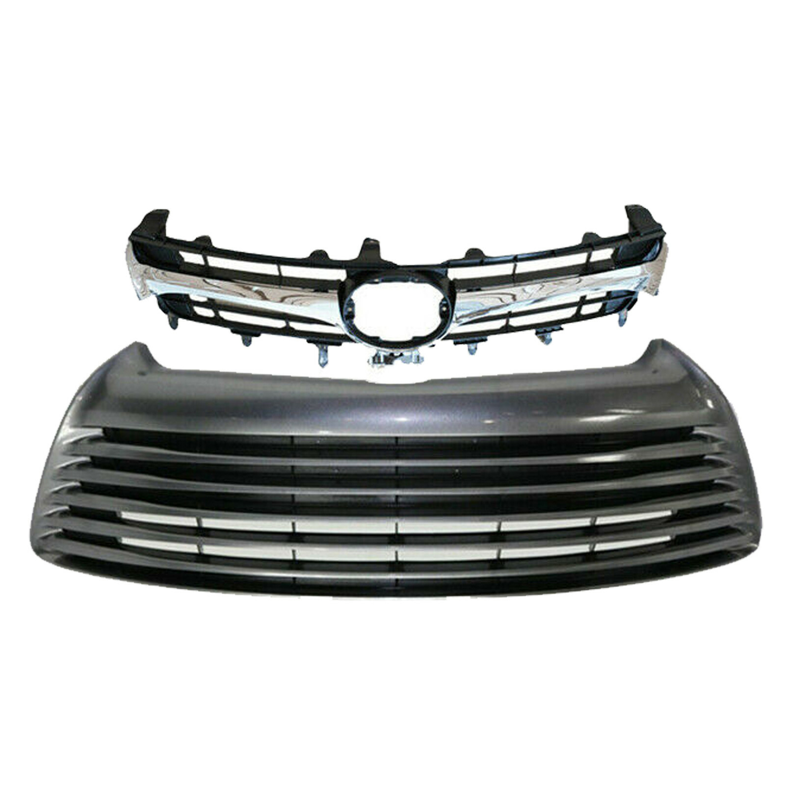 Para 2015 2016 2017 Toyota Camry LE XLE Front Upper Lower Grill Grille Set 2pcs eBay