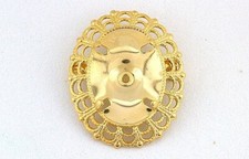 25x18 25MM x 18MM FAUX PRONG GLUE IN CAB GOLDPLATED PIN BROOCH MOUNTING CF268