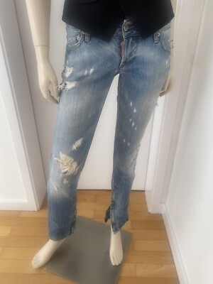 DSQUARED Jeans, Ital. Gr. 40, Hellblau, Löcher , Ausgefranste Stellen,