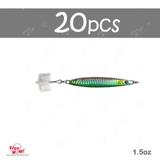 20pcs Green 1.5oz Colt Sniper jig 42g Vertical jig 3561D-DT MUSTAD Hook slowfall