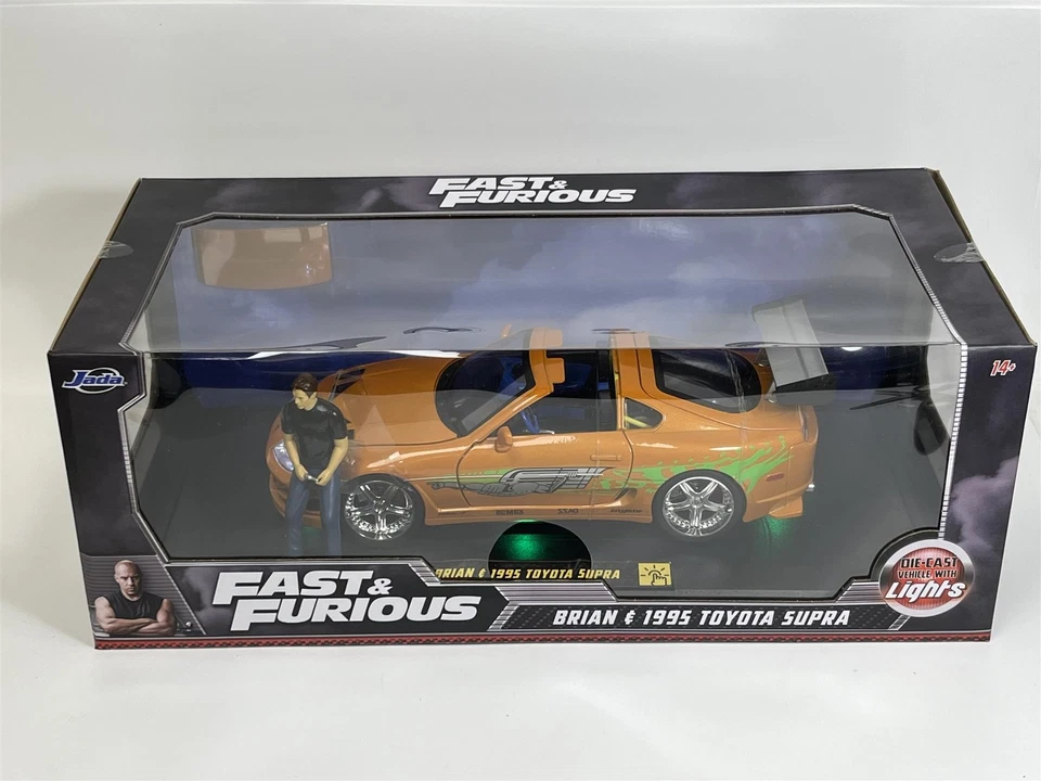 Fast and Furious 1995 Toyota Supra Lights Up Brian Figure 1:18 Jada 31139 - Image 2 of 4