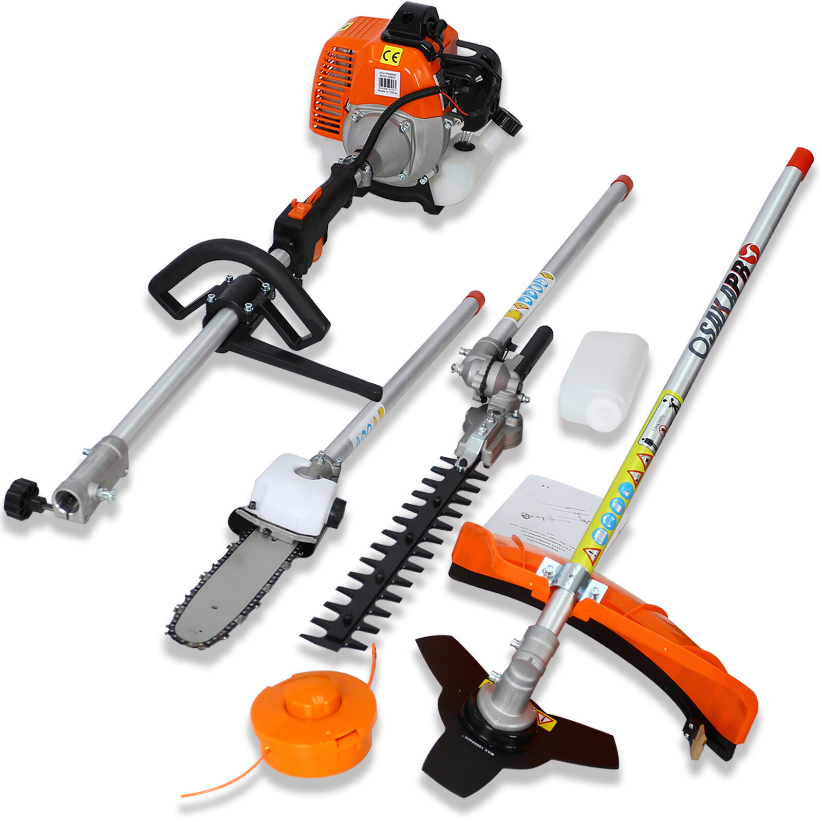 4 in 1 Multi-Functional Trimming Tool 33CC with Gas Pole Saw Hedge Trimmer