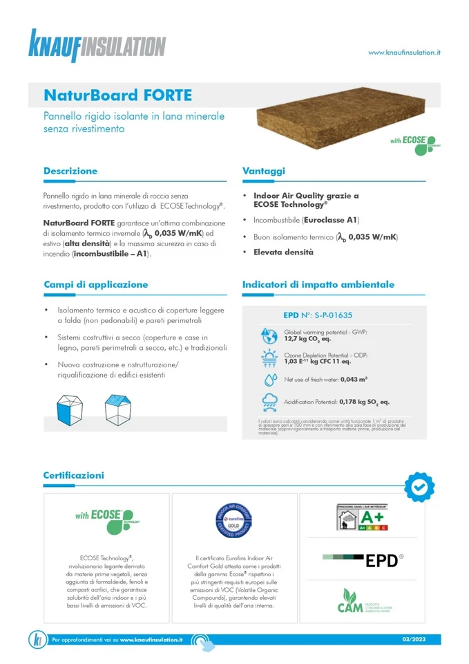 Lana di Roccia DP10 Isolamento Termico Pareti Tetto Soffitto Pannelli 100x60CM - Imagen 2 de 3