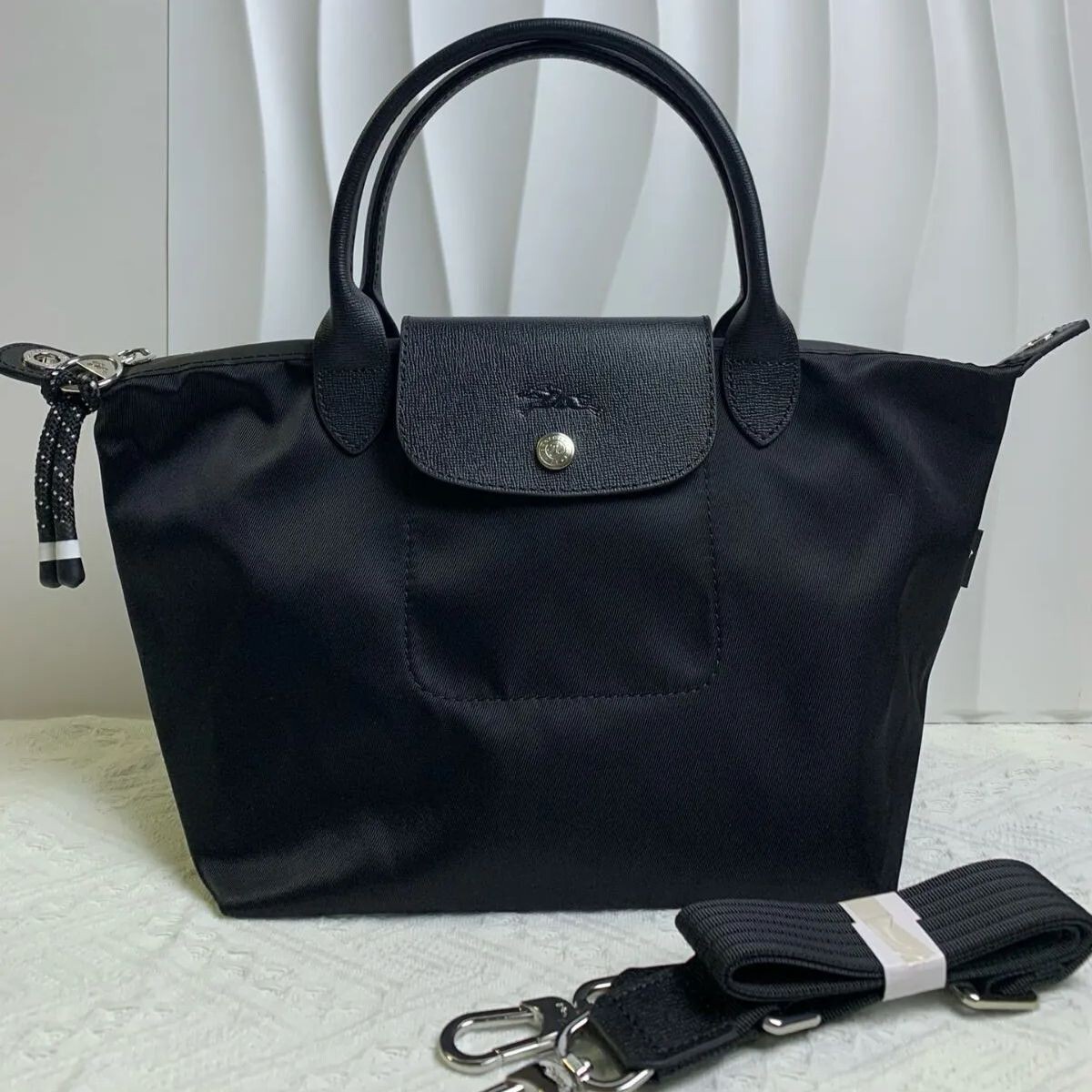 LONGCHAMP ブラック ビジネスバッグ LONGCHAMP ロンシャン レザー 2WAY ビジネスバッグ ブラック