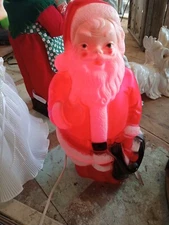 Vintage Christmas Empire Santa Claus Blow Mold 13" Table Top 1968 Plastic USA