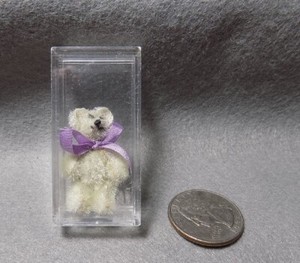TINY HANDMADE JOINTED TEDDY BEAR - 1-1/4 INCHES TALL