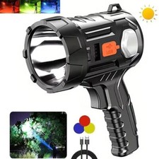 900000000LM Bright Solar/USB Rechargeable LED Spotlight Flashlight Searchlight