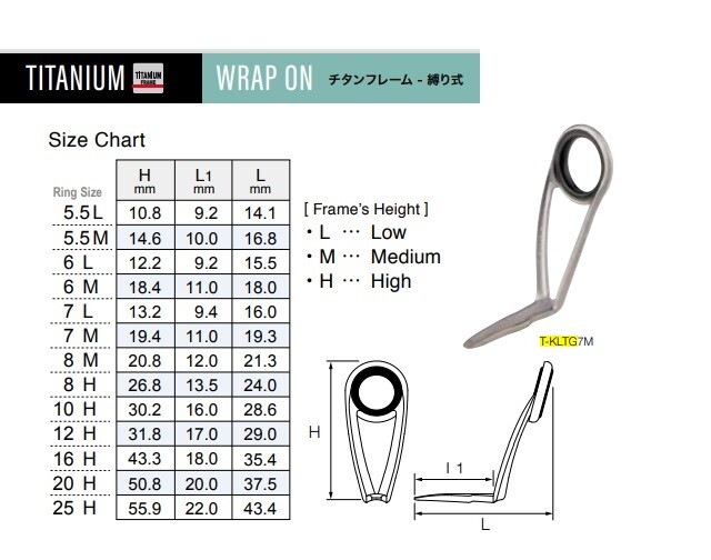 Guide Torzite Titane Anneau De Guidage (guide) Fuji T-KGTT Taille 5.5