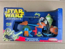 Playskool Star Wars Jedi Force Luke Skywalker with Speeder Bike Set 2004 Hasbro