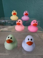 Approx 2"- Spring Pastel Colors Rubber Ducks  6 -Perfect for Duck, Duck, J33P.