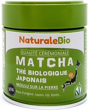 Thé Vert Matcha Bio En Poudre. Grade Cérémonial, Boîtes De 30G. Produit Au Japon