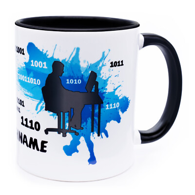 Informatiker Tasse mit Namen IT Geschenk Prüfung Ausbildung Studium Zubehör Nerd