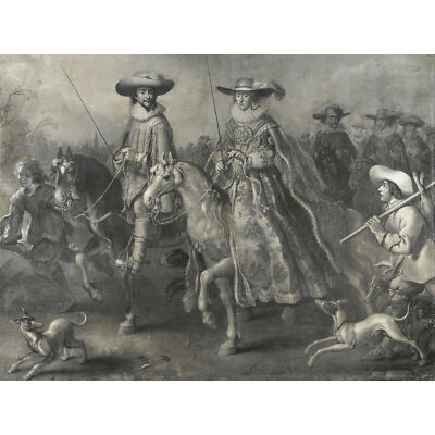 Van de Venne Portrait Kurfürst Friedrich V Pferd Wandbild Leinwanddruck 18 x 24 Zoll