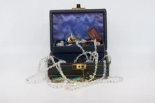 Lot Vintage jewelry craft Thorens Always musical jewelry box necklaces earrings