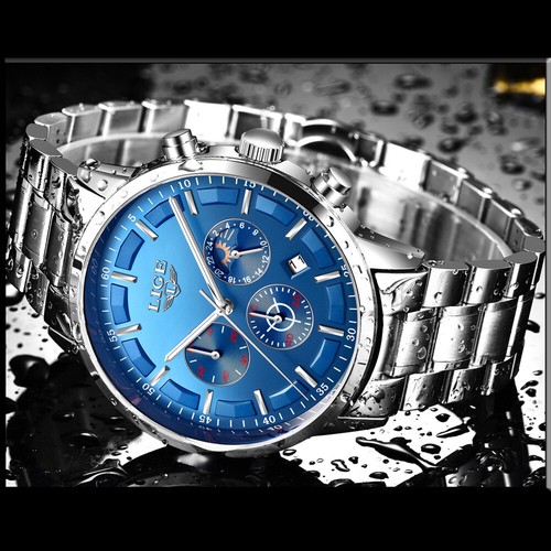 LIGE Sports Mens Quartz Watch Luxury Chronograph Luminous Waterproof Wristwatch - Picture 11 of 24