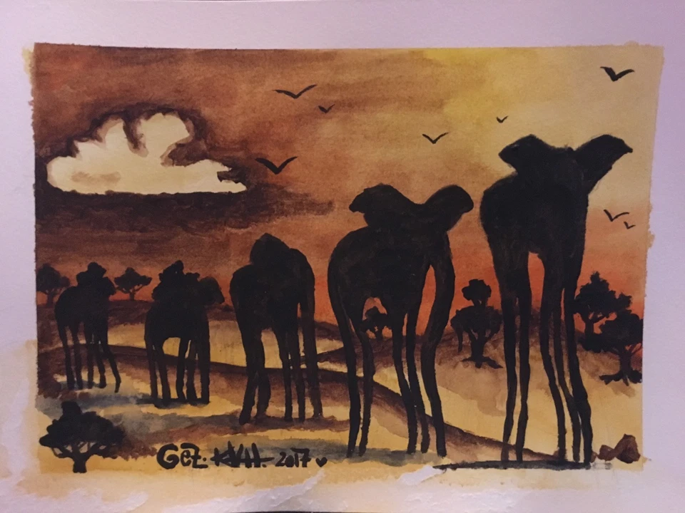 Handgemaltes Kunstwerk direkt vom Künstler K.-V. Holländer Größe A4 - Bild 1 von 1