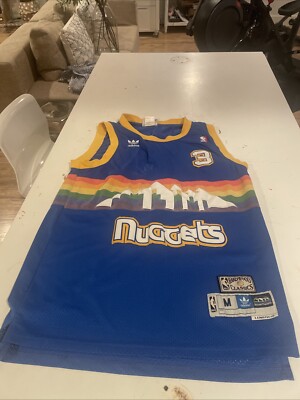 Vintage NBA Hardwood Classic #3 ALLEN IVERSON Denver Nuggets Jersey Sz M Rainbow