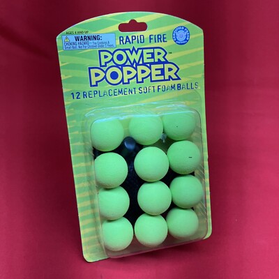 1 - 12 Pack HogWild Power Popper Ball / Rapid Fire Replacement / Soft Foam Balls