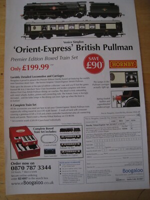ORIENT EXPRESS BRITISH PULLMAN VENICE SIMPLON BOXED TRAIN 2004 ADVERT A4 FILE 23