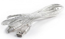 USB 2.0 Printer Scanner Cable Type A Male to Type B Male 10ft - Clear
