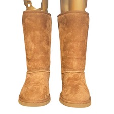 UGG Classic II Short Shearling Wool Suede Boots Tan Pull On Cozycore Size US 4