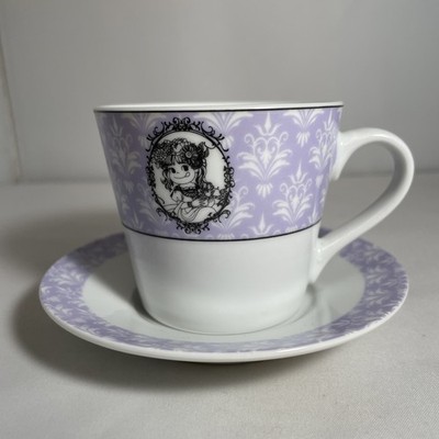 Vintage Fujiya Milky Peko-Chan Lavender Cup & Saucer