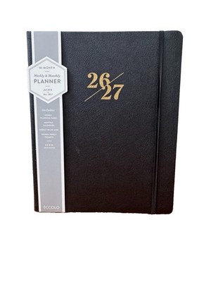 2027 Planners, Eccolo Spiral Agenda Planner, Weekly & Monthly Pages, 18 Months