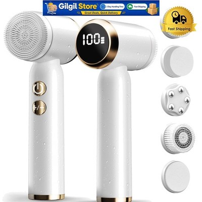 Portable Waterproof Facial Cleansing Brush - LED Display & Ergonomic Design