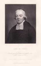 Charles-Michel de lEpée philanthropic educator School for deaf Portrait 1835