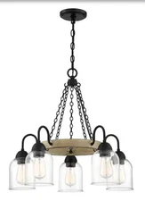 Bellevue MVLCH49586 Almeda 5 Light 24"W Ring Chandelier - Black - GENTLY USED