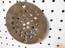 VINTAGE CAST BRASS FLAT FLOOR DRAIN COVER 3/16 X 5 3/16 INCH DROP IN