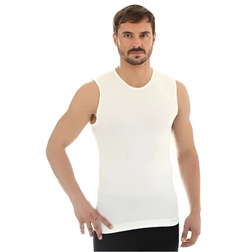 Brubeck Comfort Wool Men's Sleeveless Tee, Merino Wool Fabric
