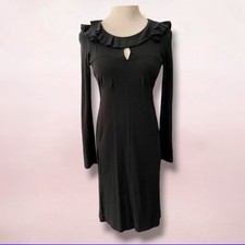 SONIA RYKIEL Vintage Little Black Dress Pearl Buttons Size Medium Made in France