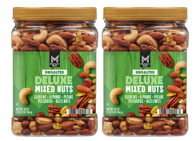 2 pack Member's Mark Unsalted Deluxe Mixed Nuts, 34 oz. FREE shipping