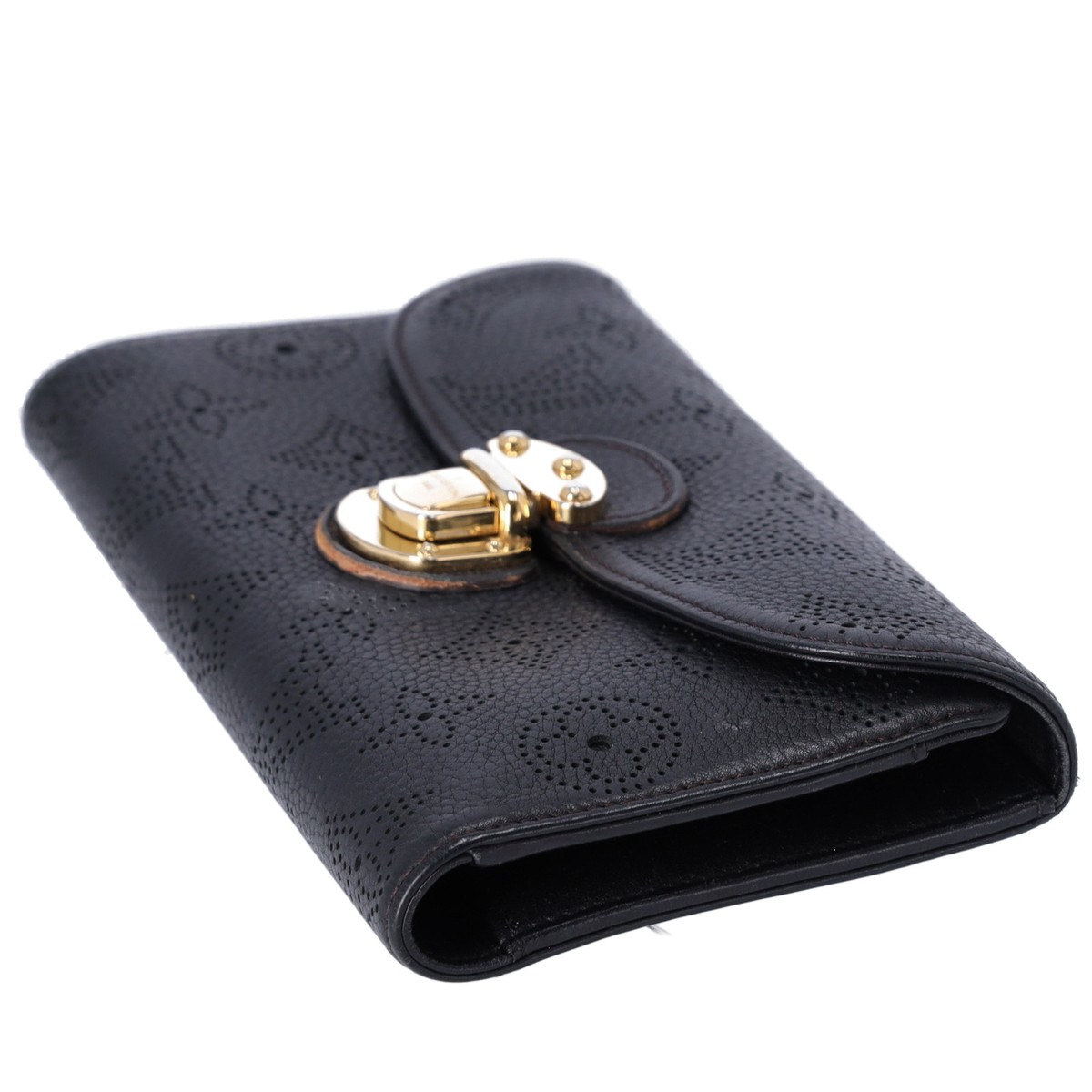 Louis Vuitton Amelia Mahina Monogram Long Trifold Wallet Black | eBay