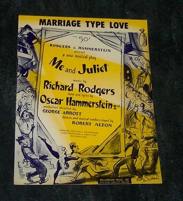 Marriage Type Love  Written  by Rodgers & Hammerstein 2nd.   1953 Sheet Music