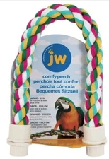 Jw Pet Comfy Perch For Birds Flexible Multi-color Rope, Large - 21" Le