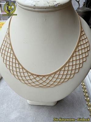 Vintage Midas Collier 14k 585 Gelbgold - Netz-Design - Filigran L.43cm ca.10,96g