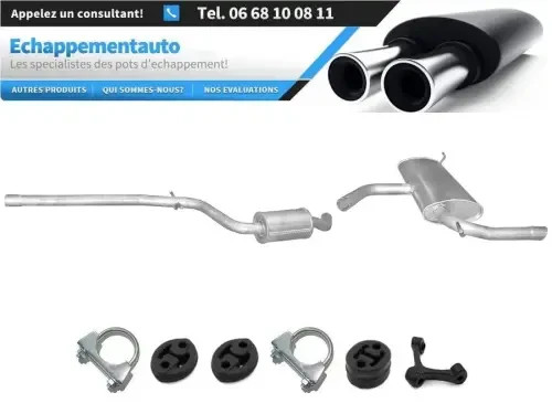 Tube central d'échappement pour Seat Altea 1.6 75kW modèles après 06/2005 en acier aluminisé