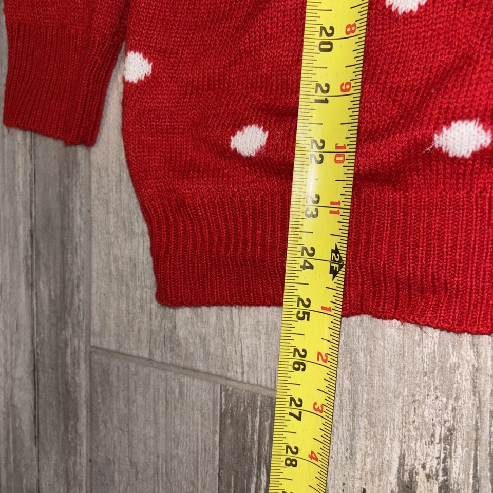 Red snowman Christmas holiday sweater snow 3d Buttons Women’s 1x Ugly Textured - Image 4 of 4