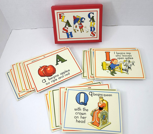 Vtg Cavallini Alphabet Flash Cards Set Reproduction from 1930s Chipboard Rhymes
