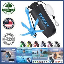 Blue Kayak Anchor System for Fishing and Boating with Rust Resistance Features