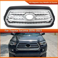 For 2016-2023 Toyota Tacoma Magnetic Gray & Chrome Front Bumper Grille Assembly