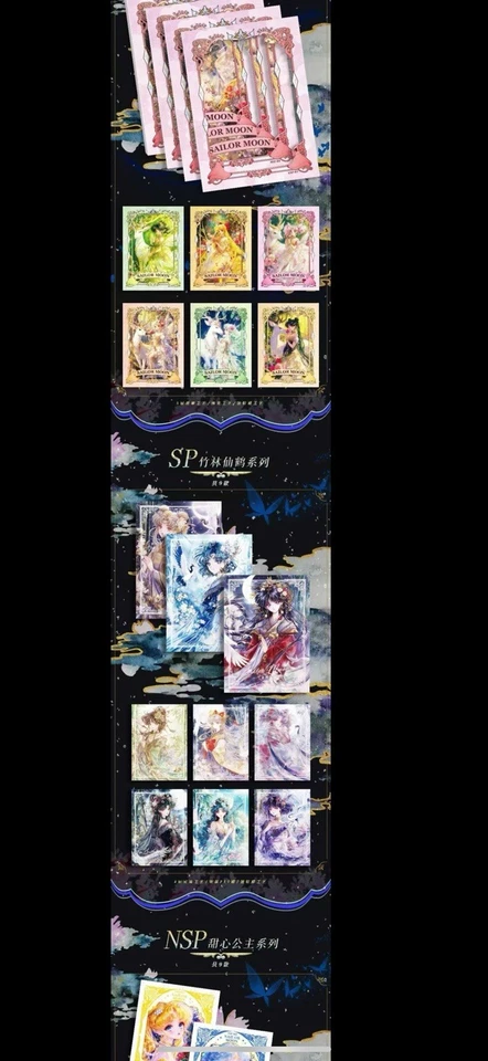 Jogo de cartas colecionáveis Sailor Moon pacote com 13 CCG Booster Box Moon Night - Imagem 4 de 4