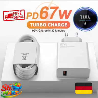 67W Xiaomi Schnell Ladegerät Netzteil 6A mit 2m USB-C Kabel Redmi Note11/12 Pro