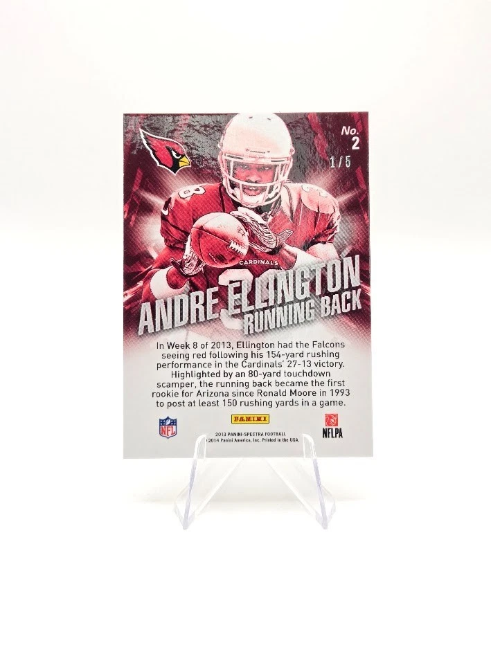 Andre Ellington 2013 Panini Spectra RC Rookie Revolution Green SP 1/5 #2 - Image 2 of 2